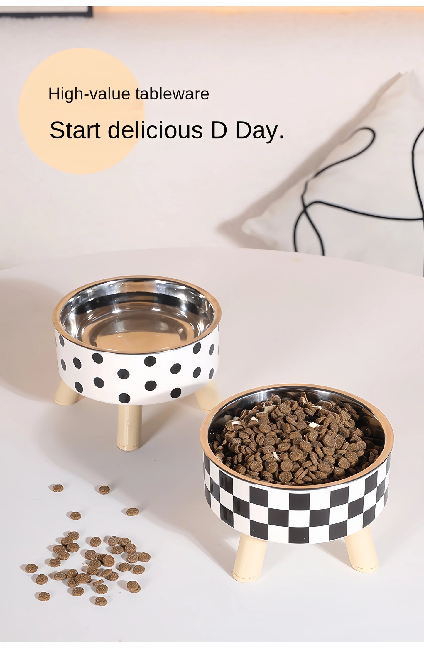 Elevated Cats Feeder Bowl Anti-choking Raised Cat Food Water Bowl With Stand Pet Feeding Drinking Supplies bowls for cats dogs