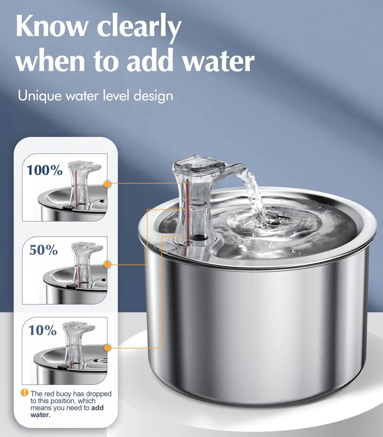 Fully Stainless Steel 2L Pet Automatic Water Dispenser- cat water fountain with optional sensor and heater