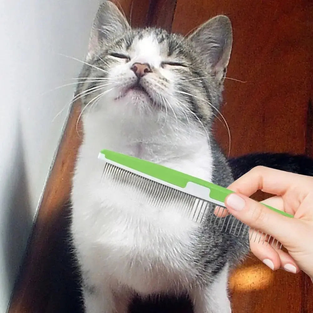 Stainless Steel Pet Open Knot Comb Professional Pet Supplies Single Row Grooming Shedding Tools Dog Cat Pin Comb Pet