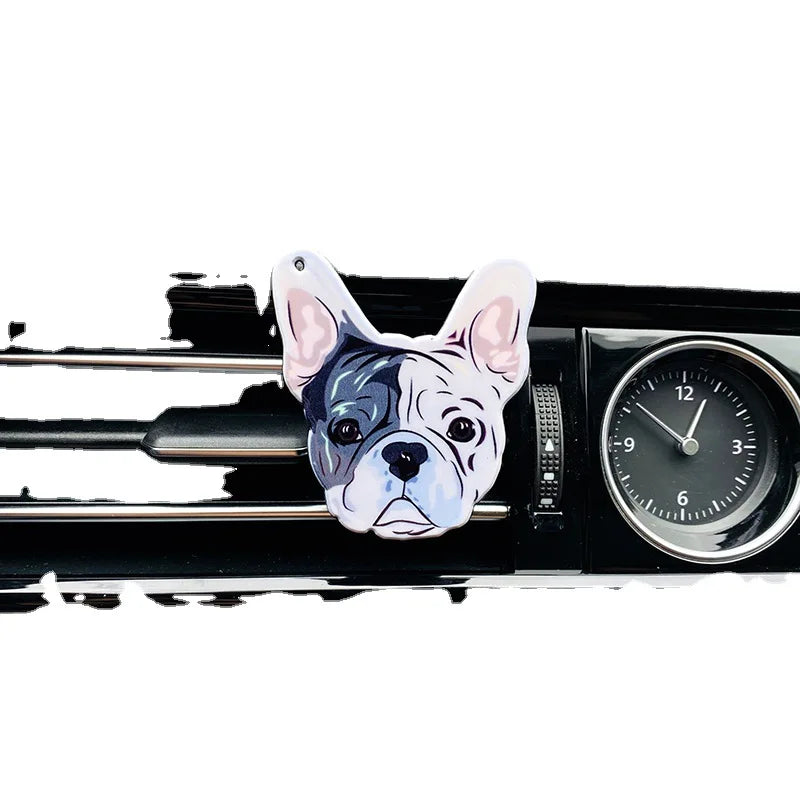 French Bulldog Auto Air Conditioner Outlet Decoration Dog Perfume Clip Air Freshener Car Tuyere Fragrance Car Ornament 6 styles