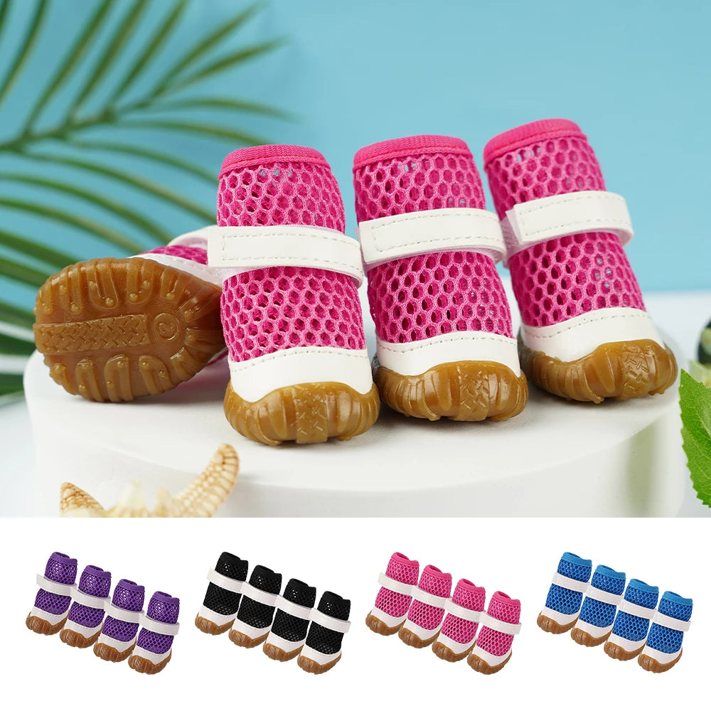 Summer Dog Shoes-Anti-slip Pet Puppy Boots for Small Dogs Breathable Shoes for Small Dogs