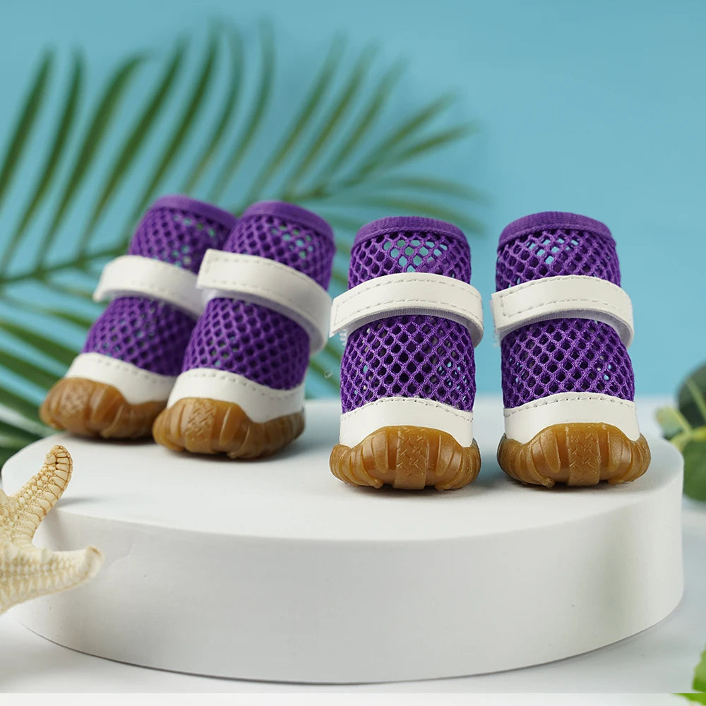 Summer Dog Shoes-Anti-slip Pet Puppy Boots for Small Dogs Breathable Shoes for Small Dogs