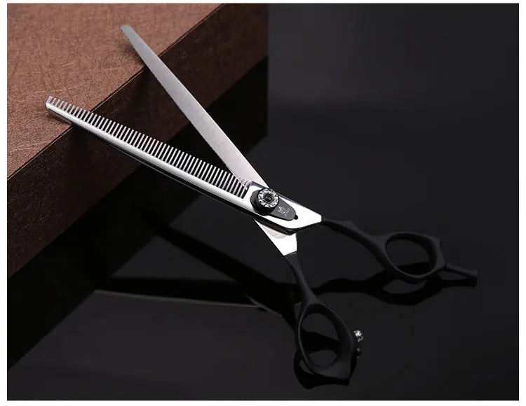 Fenice 7.0/7.5 inch Professional Pet Dog Grooming Thinning Scissors Black Handle Thinning Rate 35% Thinner Shears JP440C
