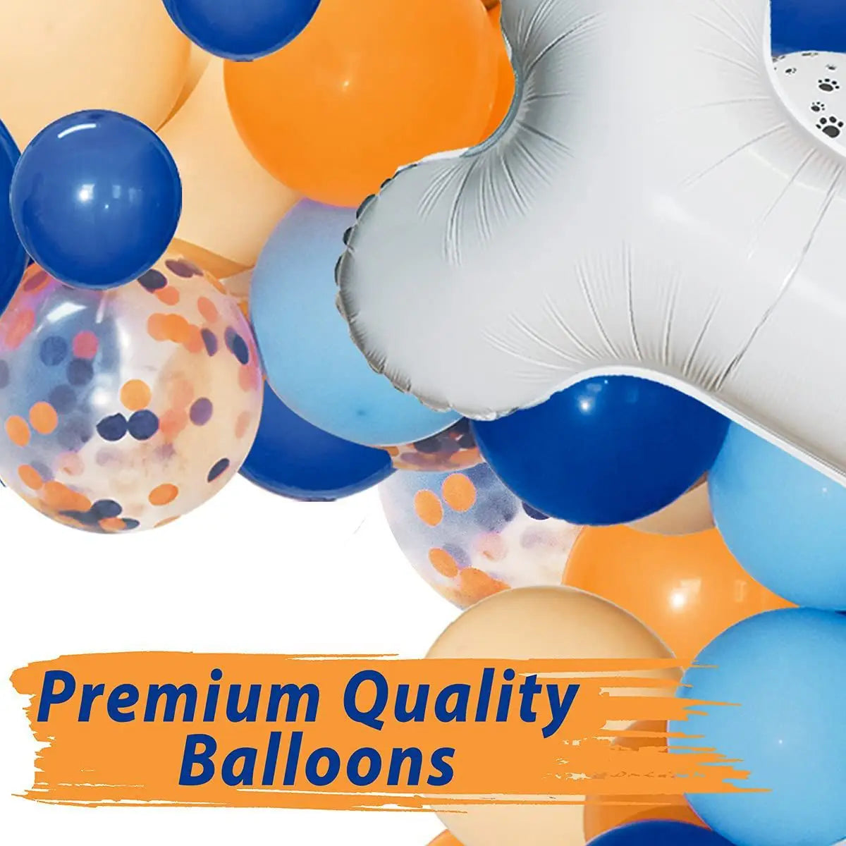 Dog Paw Balloons Arch Garland Blue Orange White Paws Air Globos Bone Foil Balloon for Baby Shower Birthday Party Decor