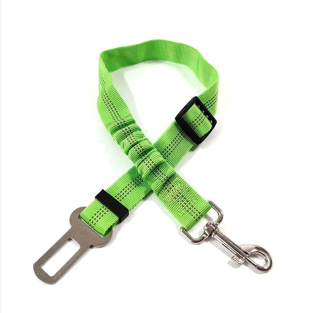 Adjustable Dog Car Seat Belt Harness for Dogs-Nylon Reflective Cushioning Elasticity Car Travel Accessories for Dogs
