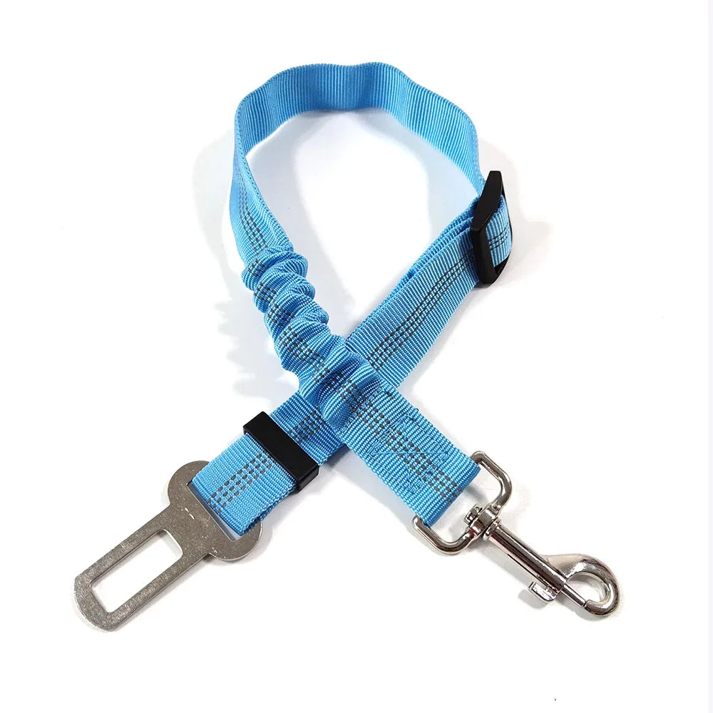 Adjustable Dog Car Seat Belt Harness for Dogs-Nylon Reflective Cushioning Elasticity Car Travel Accessories for Dogs