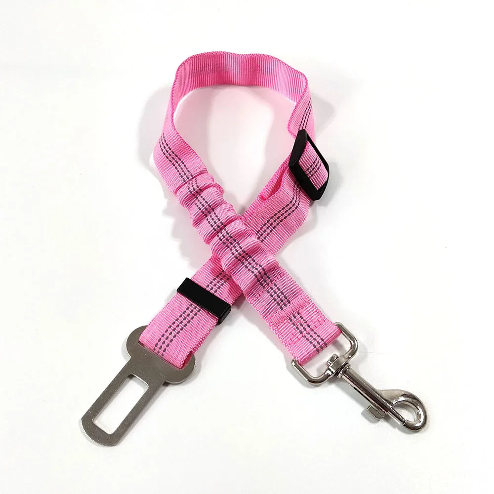 Adjustable Dog Car Seat Belt Harness for Dogs-Nylon Reflective Cushioning Elasticity Car Travel Accessories for Dogs