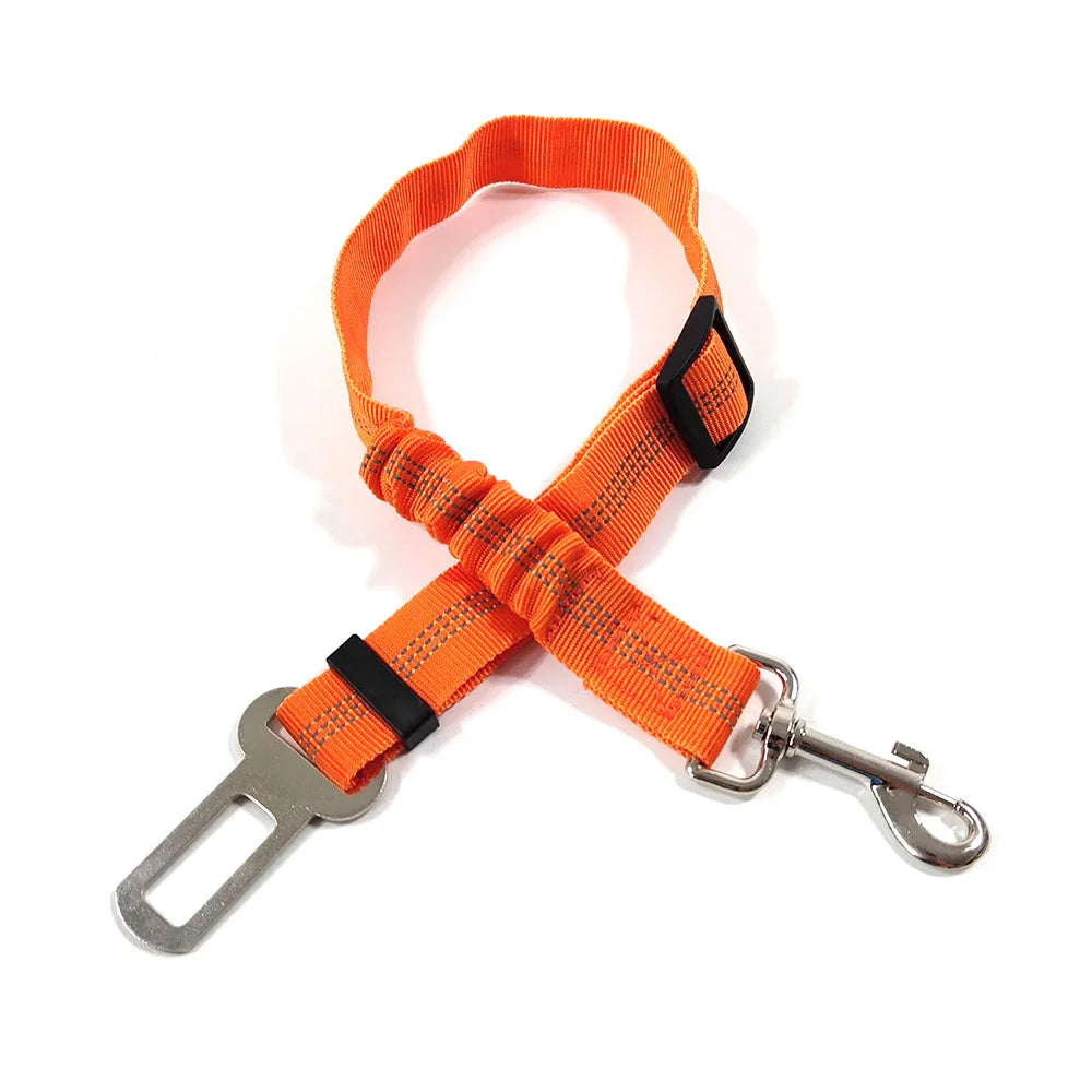 Adjustable Dog Car Seat Belt Harness for Dogs-Nylon Reflective Cushioning Elasticity Car Travel Accessories for Dogs