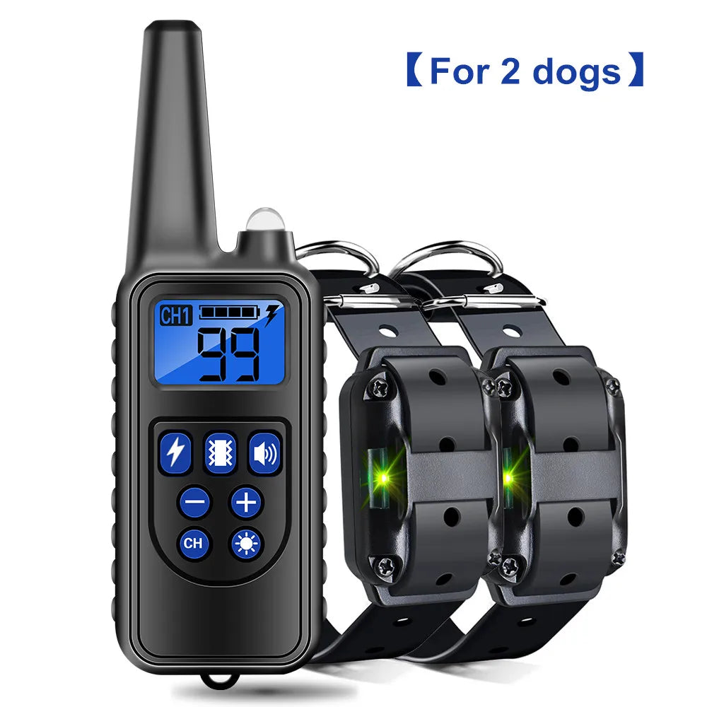 Electric Dog Training Collar Dog Anti Bark Stop Rechargeable Waterproof Pet Remote Control All Size Shock Vibration Sound 3 Dogs