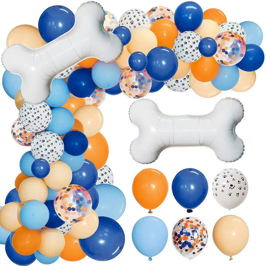 Dog Paw Balloons Arch Garland Blue Orange White Paws Air Globos Bone Foil Balloon for Baby Shower Birthday Party Decor