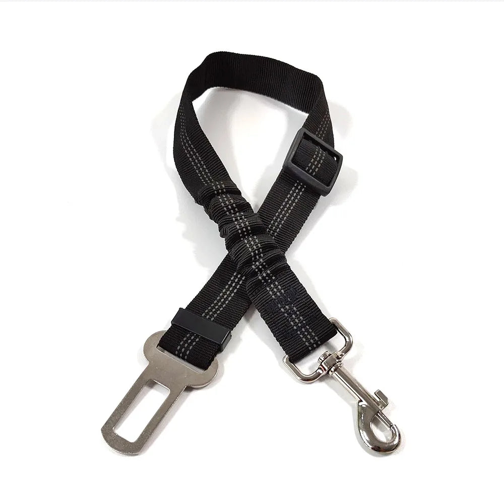 Adjustable Dog Car Seat Belt Harness for Dogs-Nylon Reflective Cushioning Elasticity Car Travel Accessories for Dogs