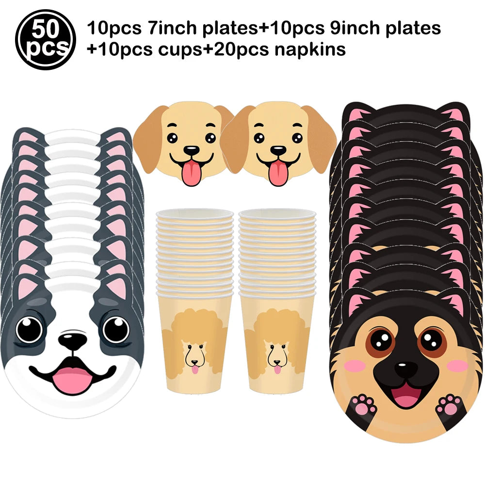 Pet Dog Cupcake Toppers Pet Dog Themed Birthday Party Supplies Dogs Face Cake Toppers Puppy Theme Birthday Party Decorations