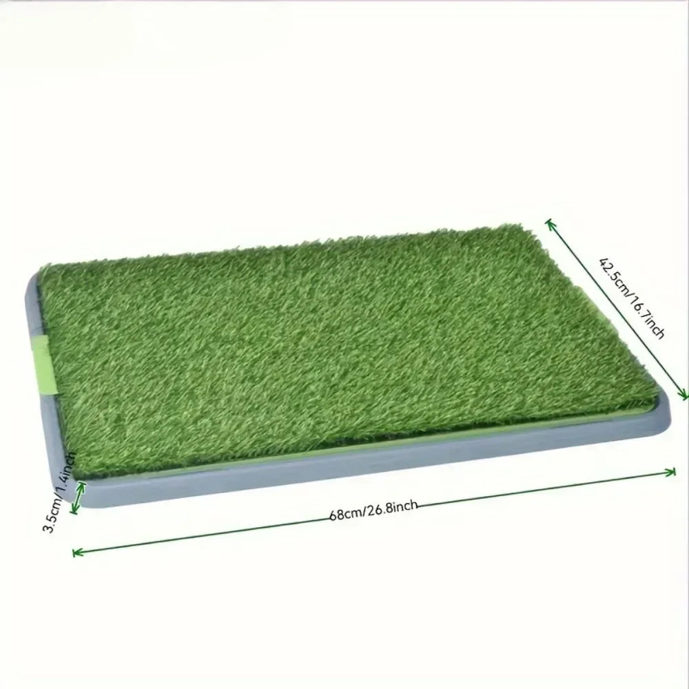 Pet Dog Toilet Dog Potty Pan Artificial Grass Pee Pad Removable Anti-Splash Large Dog Urinal Puppy Kitten Urine Cleaning Tool