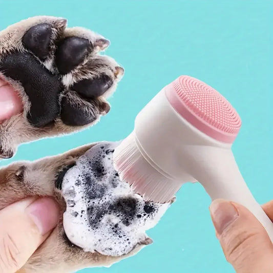 Silicone Pet Paw Cleaner & Massage Brush - Dual-Sided Dog Grooming Tool for Healthy paws!