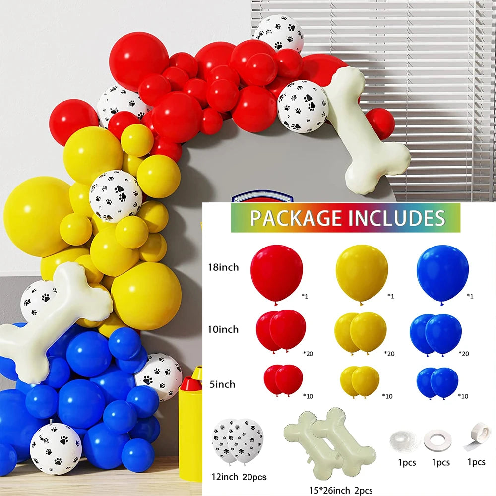 Dog Paw Balloons Arch Garland Blue Orange White Paws Air Globos Bone Foil Balloon for Baby Shower Birthday Party Decor