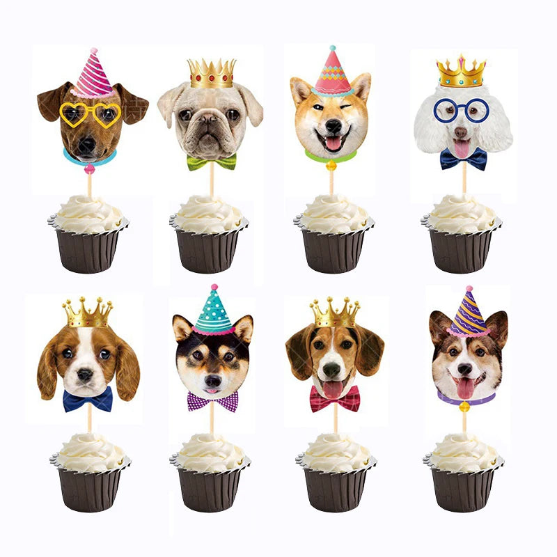 Cat Dog Pet Party Flag Garland Cartoon Happy Birthday Decoration Cute Dog And Cat Animal Paper Banner For DIY Pet Party Supplies