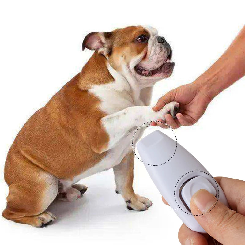 2 In 1 Pet Clicker Dog Training Whistle Answer Card Pet Dog Trainer Assistive Guide With Key Ring Dog Pet Cat Pet Supplies