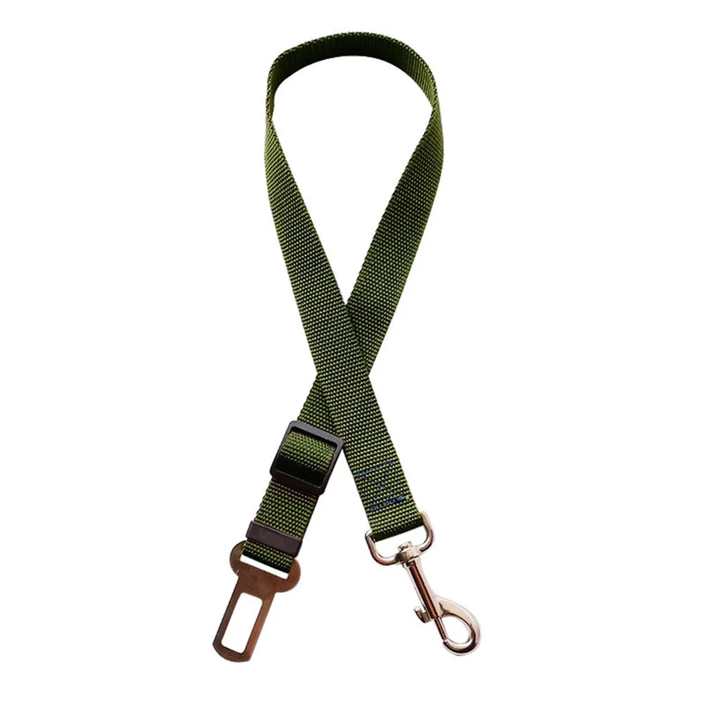 Adjustable Dog Car Seat Belt Harness for Dogs-Nylon Reflective Cushioning Elasticity Car Travel Accessories for Dogs