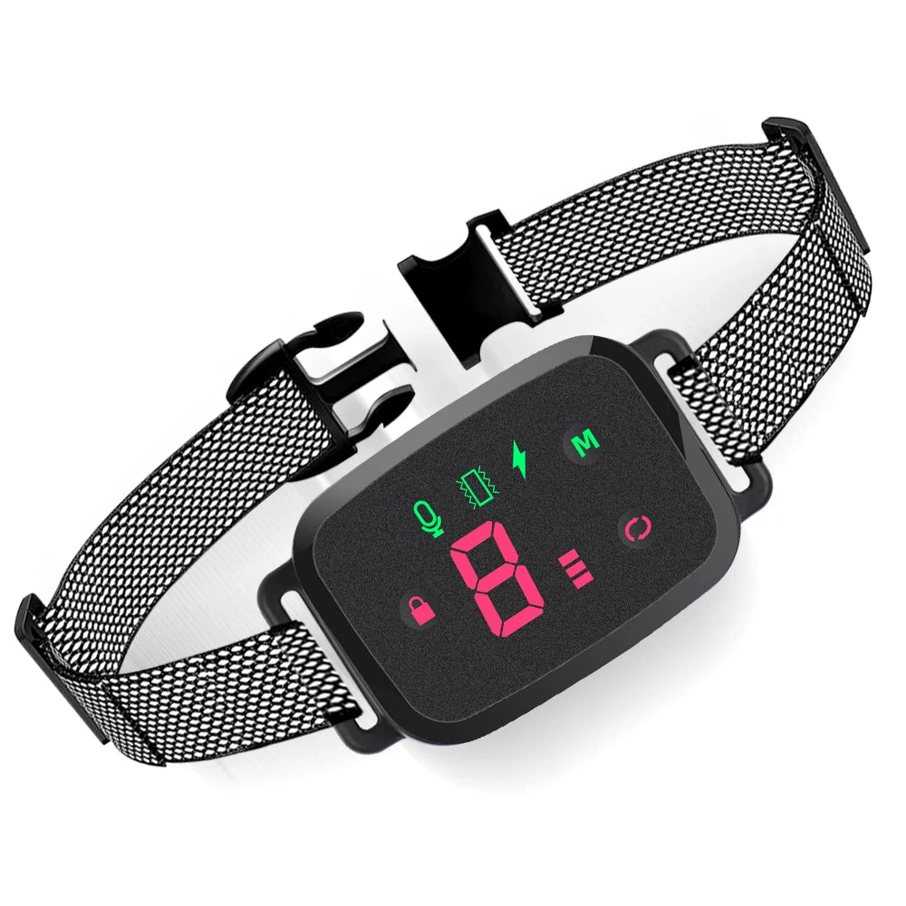 Automatic Anti Barking Dog Collar HD Digital Rechargeable Bark Stopper Smart Stop Barking IP67 Waterproof Collar For Dog