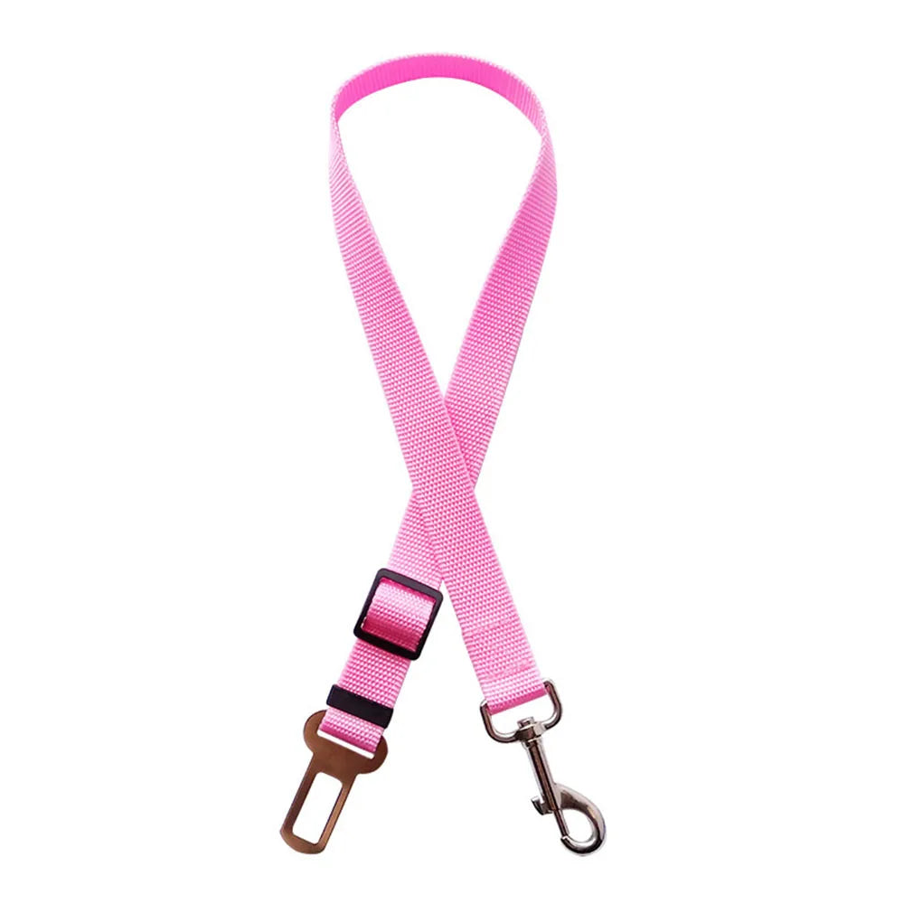 Adjustable Dog Car Seat Belt Harness for Dogs-Nylon Reflective Cushioning Elasticity Car Travel Accessories for Dogs