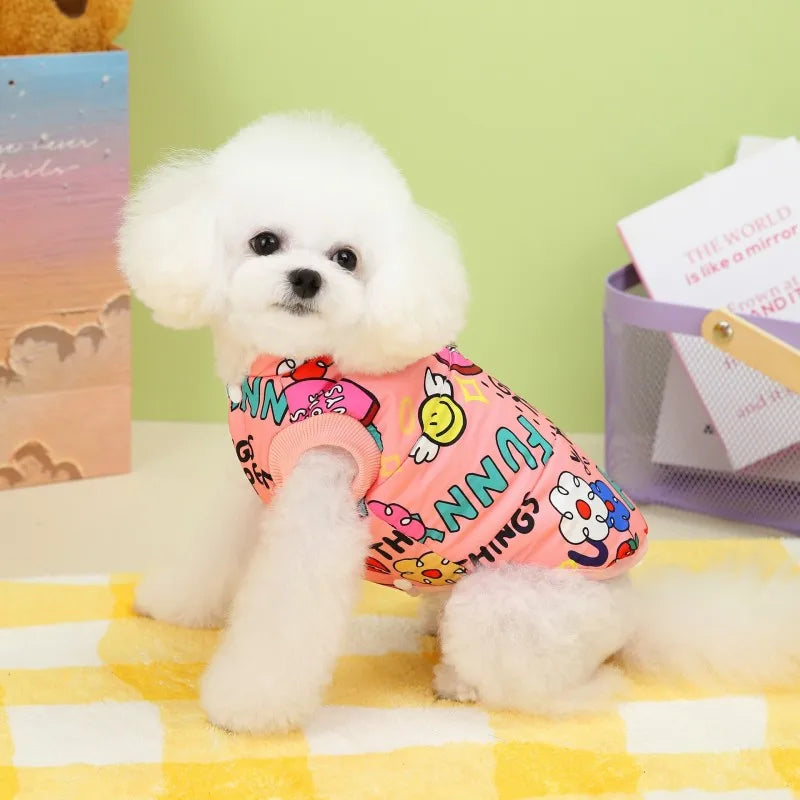 Winter Dog Jacket Waterproof Pet Coat 2025 Dog Clothes Luxury Print Parkas Pet Outdoor Warm Vest Dog Apparel