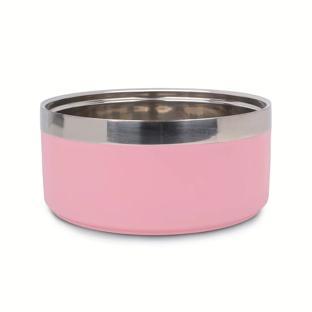 Premium Dog Bowl Stylish Large Capacity Pet Bowl Thickened Double-layer Stainless Steel Design with Non-Slip Mat for Cats Dogs