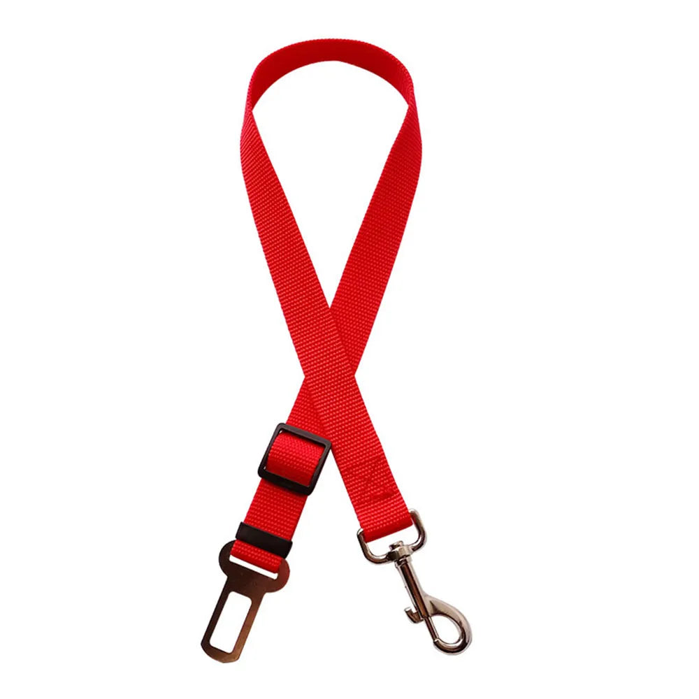Adjustable Dog Car Seat Belt Harness for Dogs-Nylon Reflective Cushioning Elasticity Car Travel Accessories for Dogs