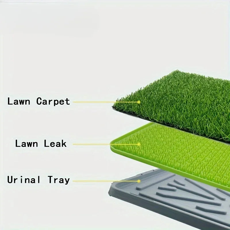 Pet Dog Toilet Dog Potty Pan Artificial Grass Pee Pad Removable Anti-Splash Large Dog Urinal Puppy Kitten Urine Cleaning Tool