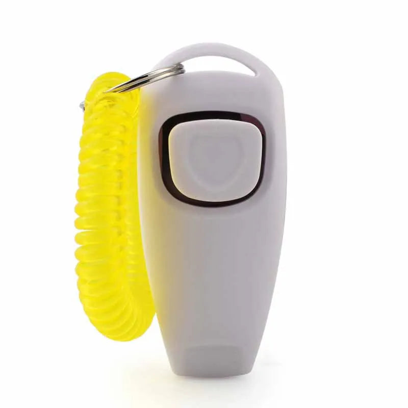 2 In 1 Pet Clicker Dog Training Whistle Answer Card Pet Dog Trainer Assistive Guide With Key Ring Dog Pet Cat Pet Supplies