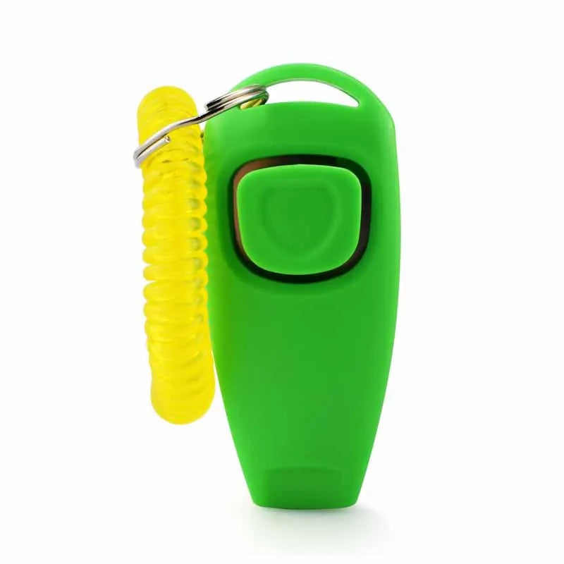 2 In 1 Pet Clicker Dog Training Whistle Answer Card Pet Dog Trainer Assistive Guide With Key Ring Dog Pet Cat Pet Supplies