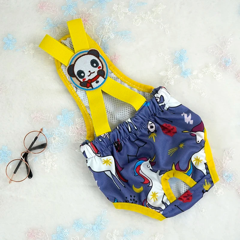 Cartoon Print Pet Dog Shorts Diaper Sanitary Pants Washable