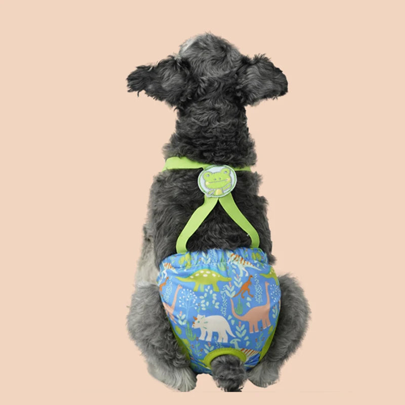 Cartoon Print Pet Dog Shorts Diaper Sanitary Pants Washable