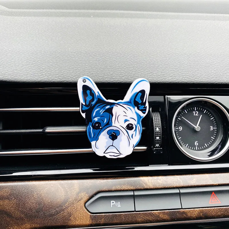 French Bulldog Auto Air Conditioner Outlet Decoration Dog Perfume Clip Air Freshener Car Tuyere Fragrance Car Ornament 6 styles