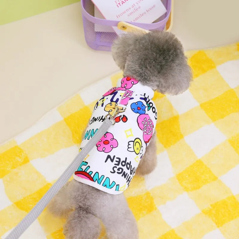 Winter Dog Jacket Waterproof Pet Coat 2025 Dog Clothes Luxury Print Parkas Pet Outdoor Warm Vest Dog Apparel