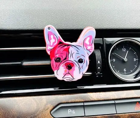 French Bulldog Auto Air Conditioner Outlet Decoration Dog Perfume Clip Air Freshener Car Tuyere Fragrance Car Ornament 6 styles