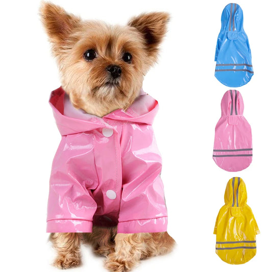 Pet Rain Coat Hoody Waterproof Jackets-PU Raincoat for Dogs Cats Apparel Clothes