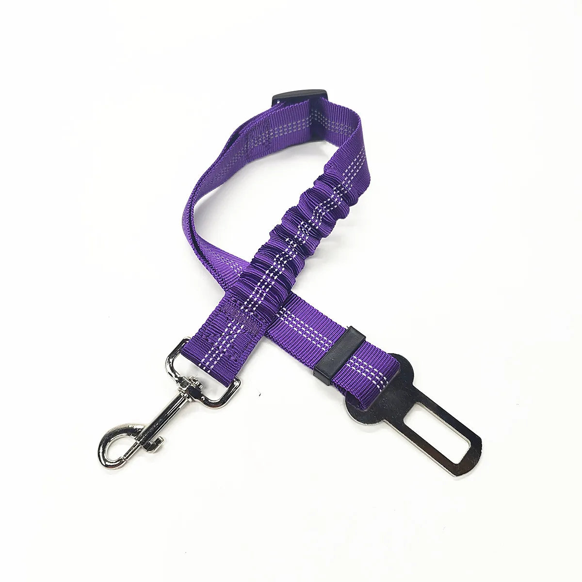 Adjustable Dog Car Seat Belt Harness for Dogs-Nylon Reflective Cushioning Elasticity Car Travel Accessories for Dogs