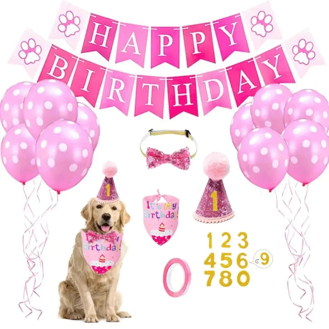 Pet Birthday Dress Set Banner Cat Dog Happy Birthday Party Decoration Exquisite Cute Adding A Joyful Atmosphere Multiple Options