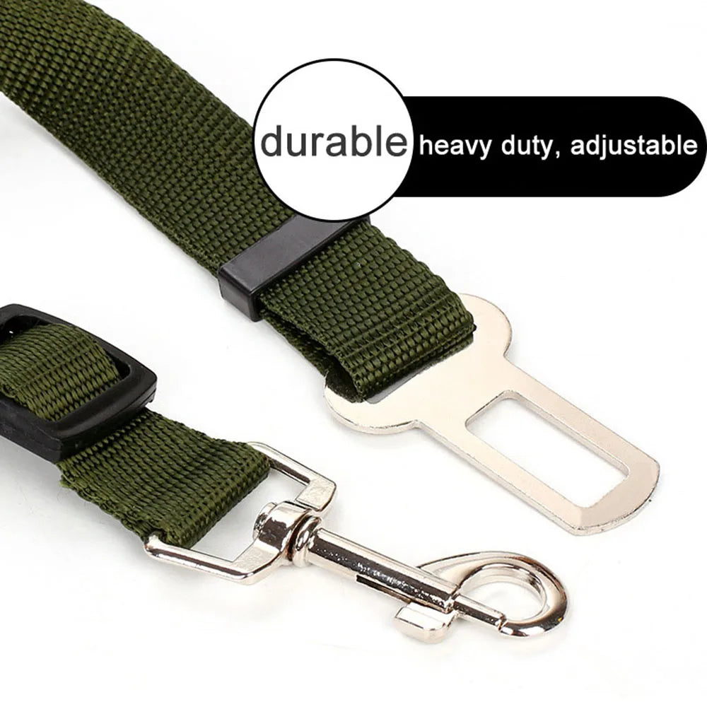 Adjustable Dog Car Seat Belt Harness for Dogs-Nylon Reflective Cushioning Elasticity Car Travel Accessories for Dogs