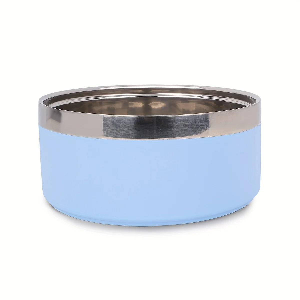 Premium Dog Bowl Stylish Large Capacity Pet Bowl Thickened Double-layer Stainless Steel Design with Non-Slip Mat for Cats Dogs