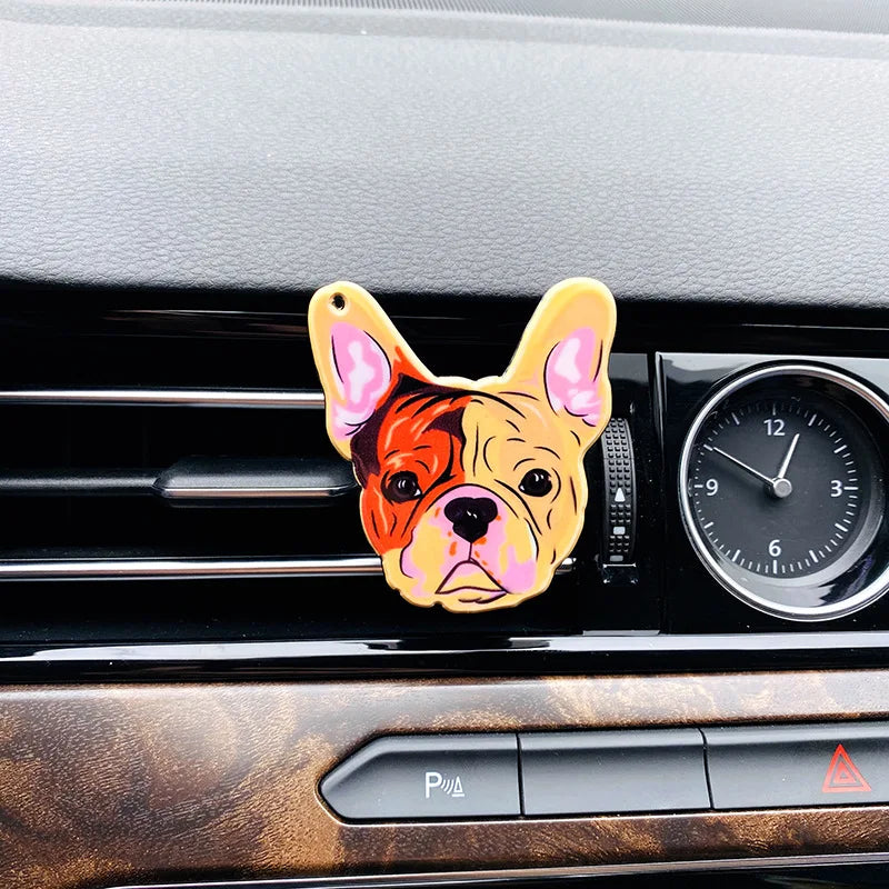 French Bulldog Auto Air Conditioner Outlet Decoration Dog Perfume Clip Air Freshener Car Tuyere Fragrance Car Ornament 6 styles