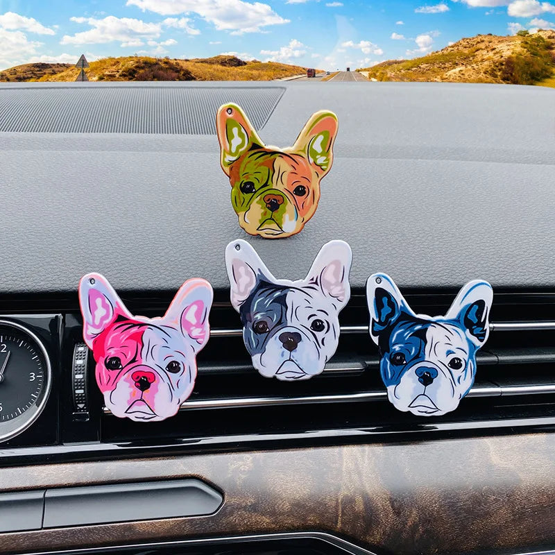 French Bulldog Auto Air Conditioner Outlet Decoration Dog Perfume Clip Air Freshener Car Tuyere Fragrance Car Ornament 6 styles