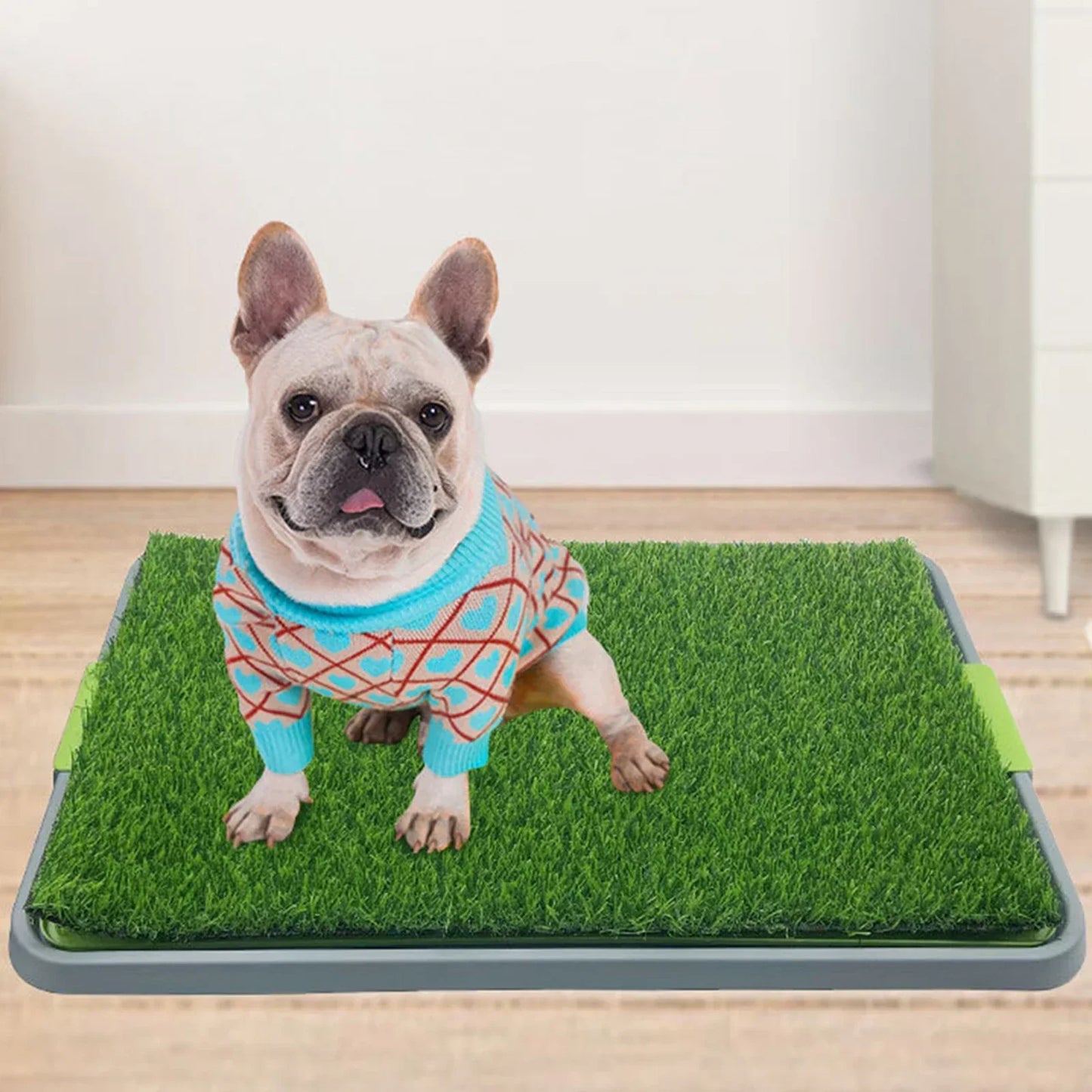 Pet Dog Toilet Dog Potty Pan Artificial Grass Pee Pad Removable Anti-Splash Large Dog Urinal Puppy Kitten Urine Cleaning Tool