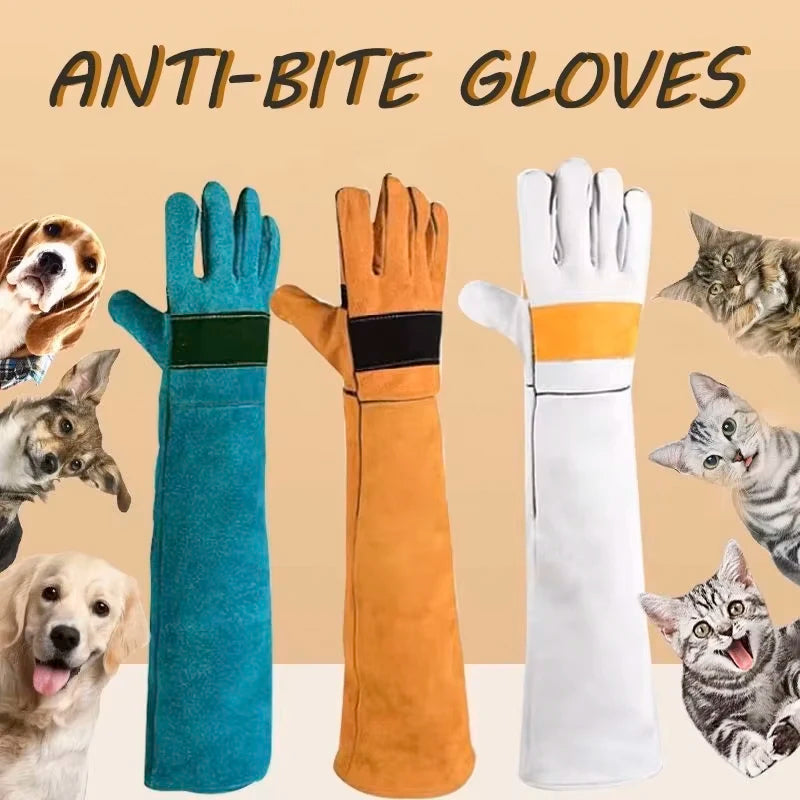 Animal Bite Resistant Protection Gloves Bite Proof for Bathing,Grooming,Welding,Dog/Cat/Bird/Snake/Lizard/Reptile Scratch/Bite