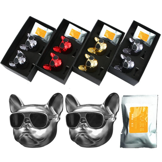 French Dog Solid Air Freshener Perfume Car Diffuser-2PCS Vehicle Deodorant Air Vent Clip Bulldog Air Freshener For Car Refill