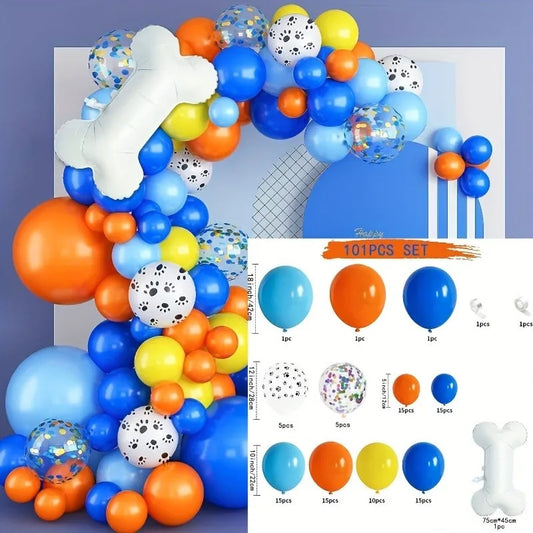 Dog Paw Balloons  Balloon Birthday Balloons-103Pcs Garland Arch Kit Birthday Party Decorations