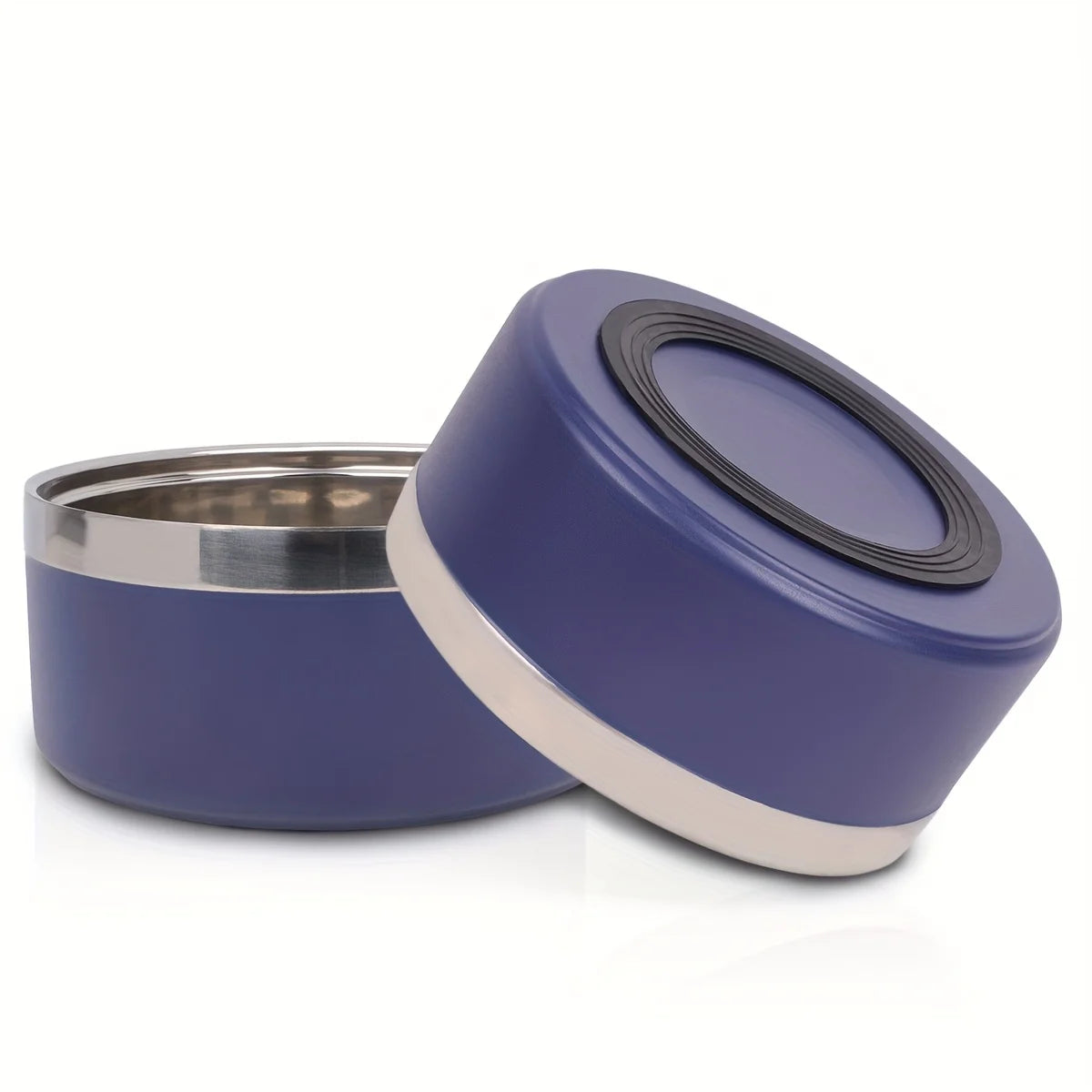 Premium Dog Bowl Stylish Large Capacity Pet Bowl Thickened Double-layer Stainless Steel Design with Non-Slip Mat for Cats Dogs