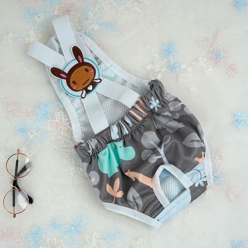 Cartoon Print Pet Dog Shorts Diaper Sanitary Pants Washable