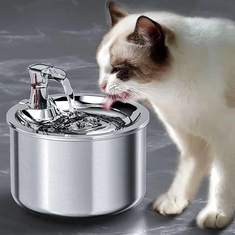 Fully Stainless Steel 2L Pet Automatic Water Dispenser- cat water fountain with optional sensor and heater