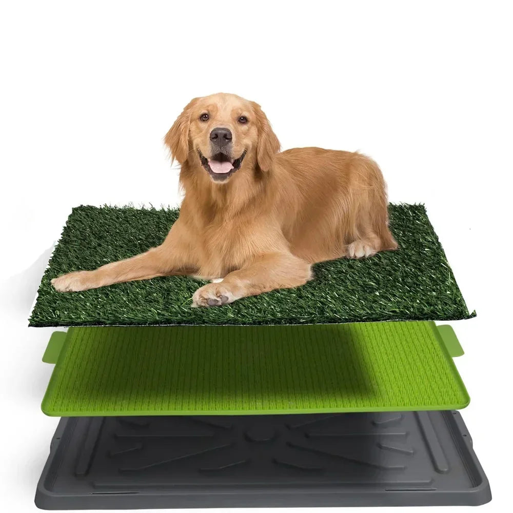 Pet Dog Toilet Dog Potty Pan Artificial Grass Pee Pad Removable Anti-Splash Large Dog Urinal Puppy Kitten Urine Cleaning Tool